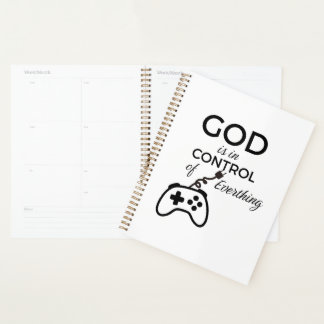 Agenda  God Is In Control Christian Spiral Notebook - Fai