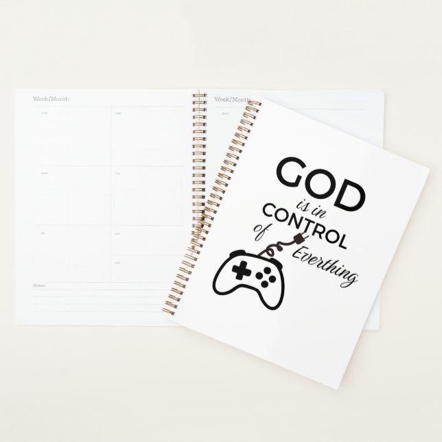 Agenda  God Is In Control Christian Spiral Notebook - Fai (Exibição)