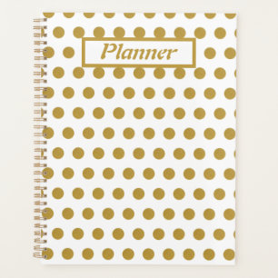 Agenda Gold and white Polka dots