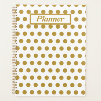 Agenda Gold and white Polka dots