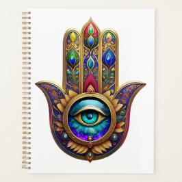Agenda Gold Peacock Colors Hamsa Green Sapphire Third Eye