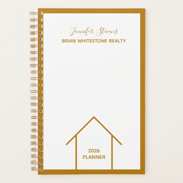 Agenda Gold Real Estate Company Personalized Realtor 2026 (Frente)
