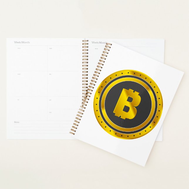 Agenda Golden Bitcoin Symbol Digital Currency (Criador carregado)