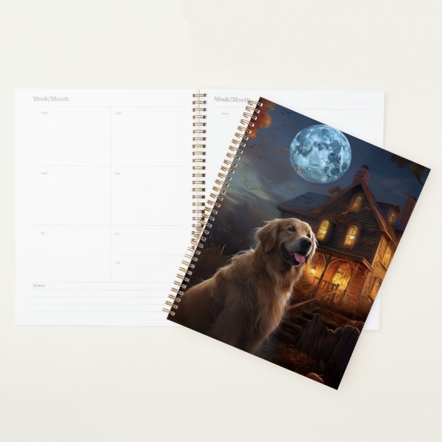 Agenda Golden Retriever Dia das Bruxas Assustador (Exibição)