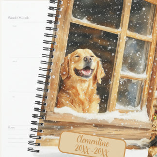Agenda Golden Retriever Dog Undated Appointment Book