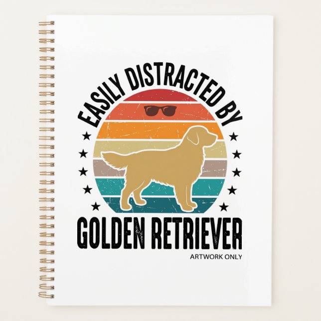 Agenda Golden Retriever Facilmente Distraído Desenho de C (Frente)