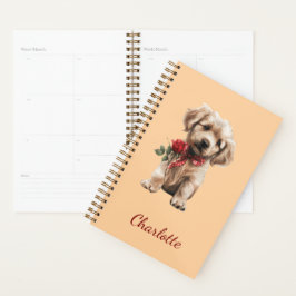 Agenda Golden Retriever Personalizado com Nome Personaliz