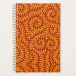 Agenda Golden Yellow Leafy Vine Pattern<br><div class="desc">Seamless repeating pattern featuring stylized golden yellow leafy vine motifs against a rich terracotta red background.</div>