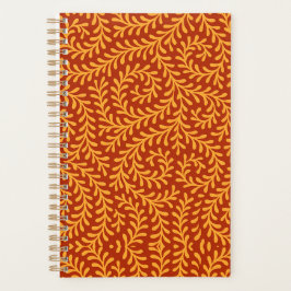 Agenda Golden Yellow Leafy Vine Pattern 