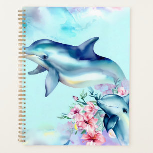 Agenda Golfinho pintado por aquarelas