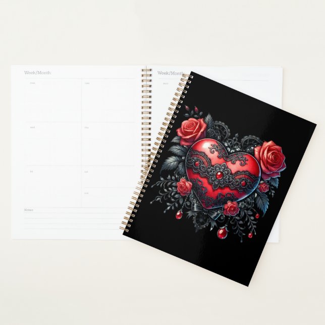 Agenda Gothic Heart Valentine Planner (Exibição)