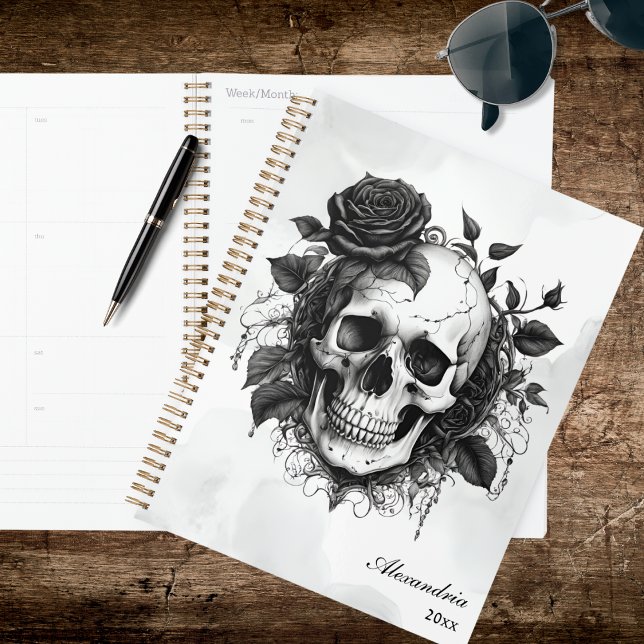 Agenda Gothic Skull & Black Roses (Criador carregado)