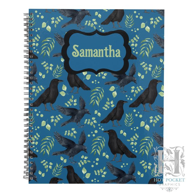 Agenda Gótic Ravens Midnight Blue Personalizado (Criador carregado)