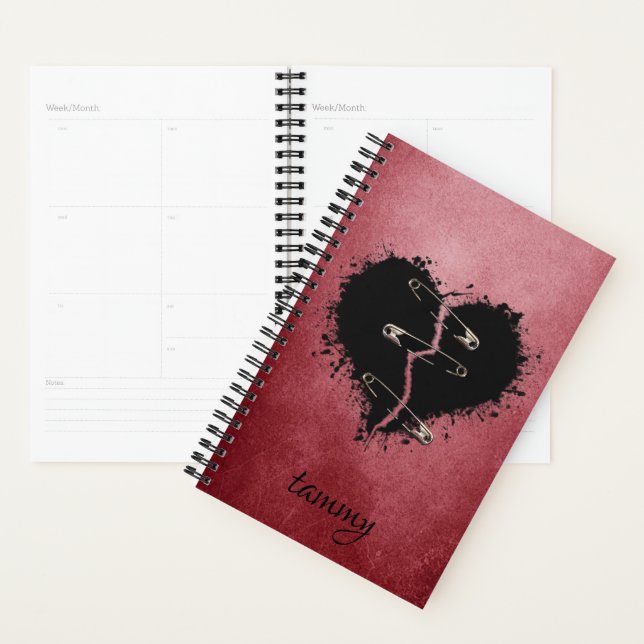 Agenda Gótico quebrado no fundo do vermelho (Exibição)
