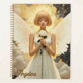 Agenda Graça Celestial Anjo Bonito e Rosa Personalizado