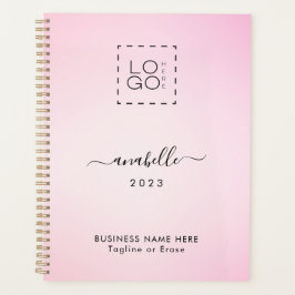 Agenda Gradação rosa Adicione Nome Ano Logotipo Quadrado 