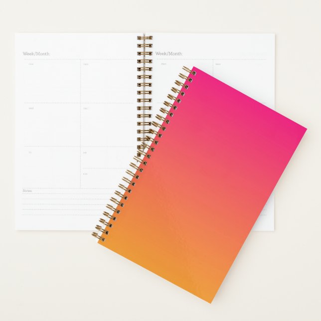 Agenda Gradiente rosa e laranja (Exibição)
