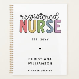 Agenda Graduação de Enfermeira Registrada Colorida Person