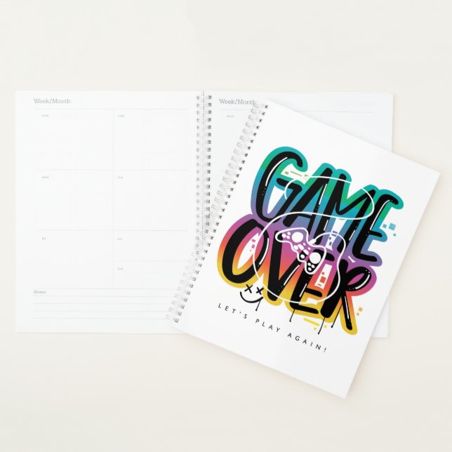 Agenda Graffiti de joystick de game over gamer (Exibição)