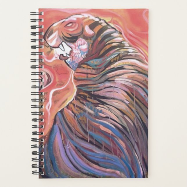 Agenda Grafite Tiger Modern Art Bright Diário (Frente)
