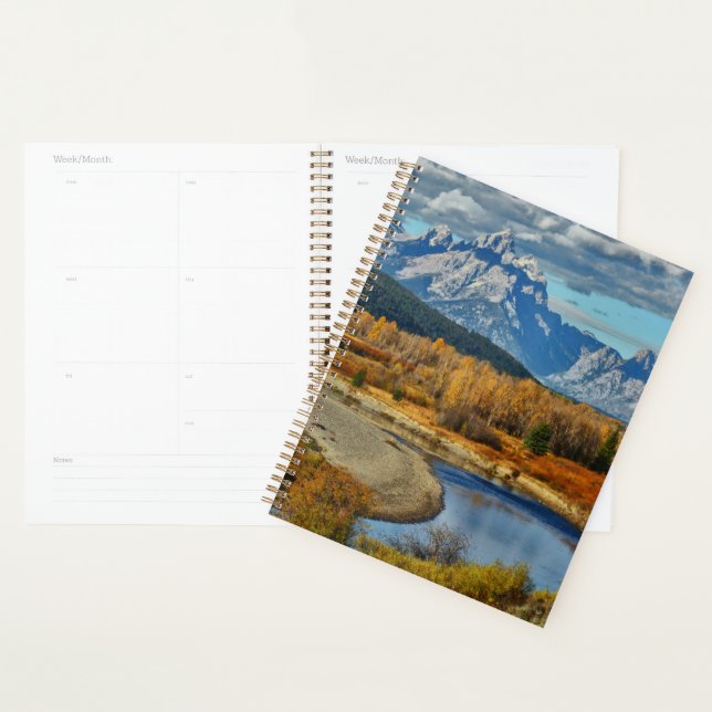 Agenda Grand Teton Mountain River View no outono (Exibição)