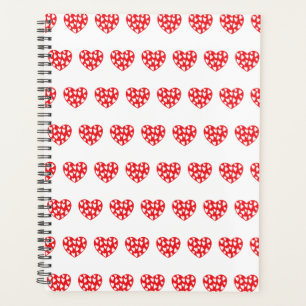 Agenda Grande coração vermelho com pequenos corações