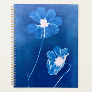 Agenda Grande Cyanótipo Cosmos Flower Agenda/Planejador