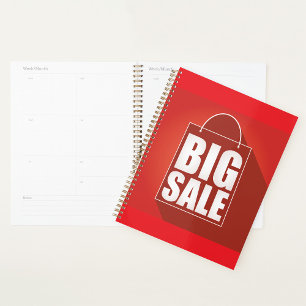 Agenda Grande Design de varejo vermelho