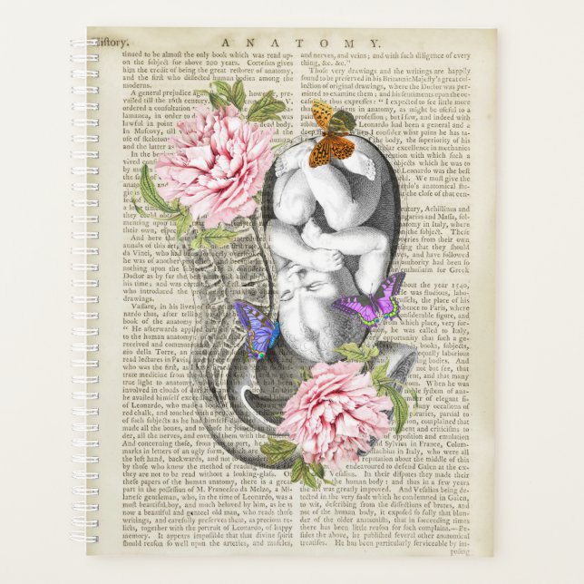 Agenda Gravidez Anatomia Arte Floral (Frente)