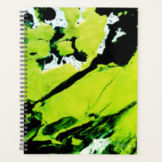 Agenda Green & Black Abstract Large Monthly