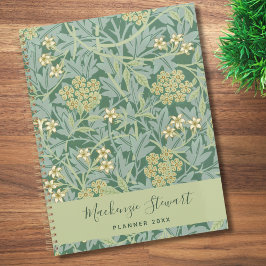 Agenda Green Jasmine Floral Pattern 2026