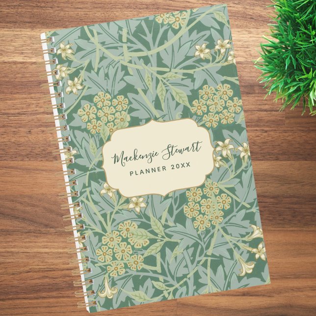 Agenda Green Jasmine Floral Pattern 2026 (Criador carregado)