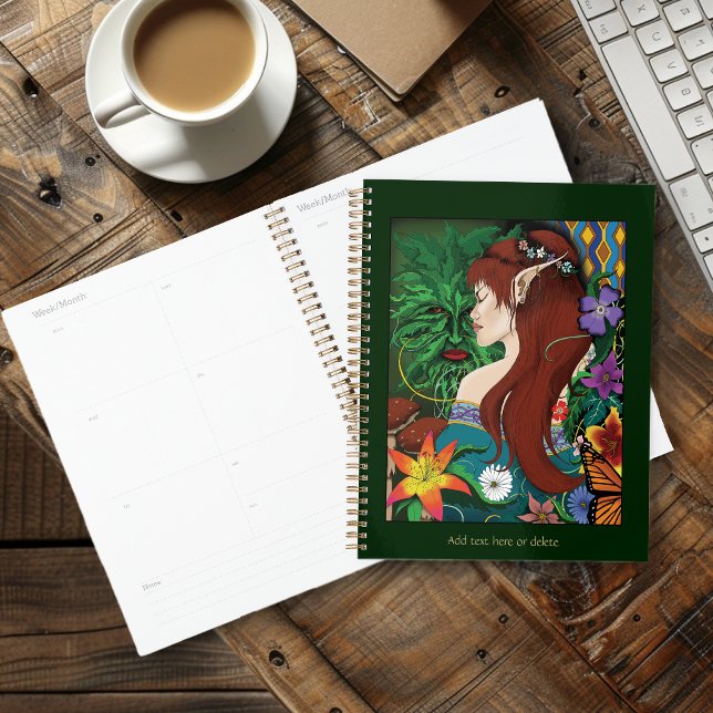 Agenda Green Man Elf Fantasy Floral (Criador carregado)