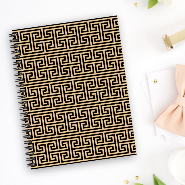 Agenda Grego Meander Key Square H Patterno Brown (Criador carregado)