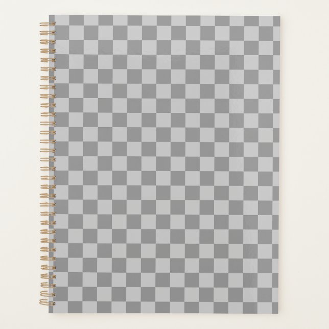 Agenda Grey Gray Checkered Checkerboard (Frente)
