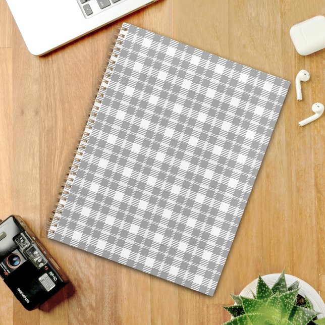 Agenda Grey plaid Pattern Planner (Criador carregado)