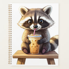 Agenda Guaxinim Bebendo Café Gelado