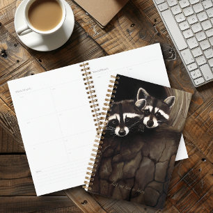 Agenda Guaxinins Brown Cute Tree