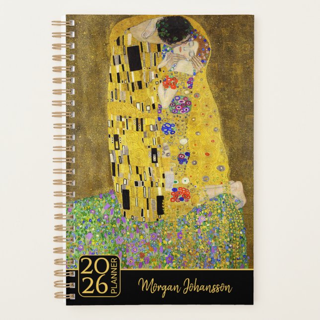Agenda Gustav Klimt – O Beijo – Texto Personalizado (Frente)