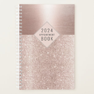 Agenda Hair Stylist Blush Rosa Dourado Glitter Appoint