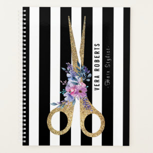 Agenda Hair Stylist floral Glitter Scissor Beauon