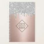 Agenda Hair Stylist Silver Drips Rosa Compromisso Dourado<br><div class="desc">Hair Stylist Rosa Dourado & Silver Glitter Drips Salon Appoint Planner.</div>