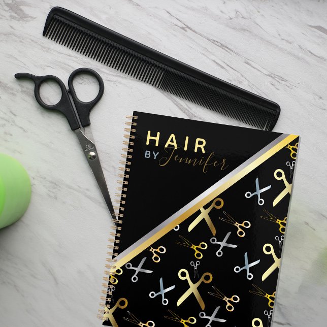 Agenda Hairstylist de Padrão de Tesoura Dourada e Pratead (Criador carregado)