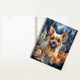 Agenda Halloween Australiano Terrier With Pumpkins Scary