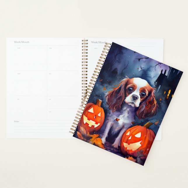 Agenda Halloween Cavalier King Charles Spaniel Pumpkins (Exibição)