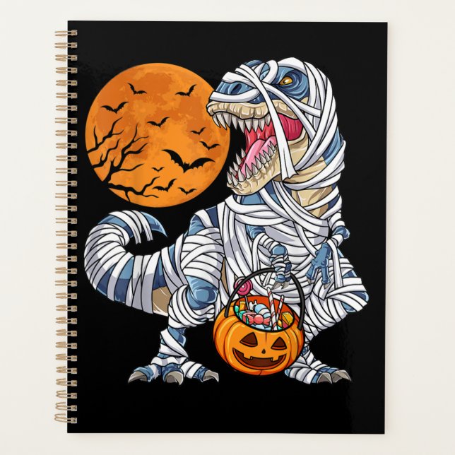Agenda Halloween Dinossaur T rex Mummy Pumpkin (Frente)