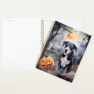 Agenda Halloween Grande Suíço Com Pumpkins Assustado