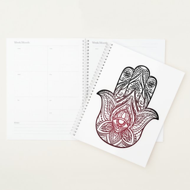 Agenda Hamsa com padrão boho (Exibição)