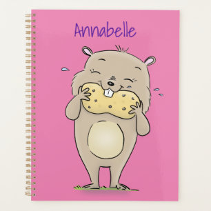 Agenda Hamster sorridente e bonito com desenho animado de