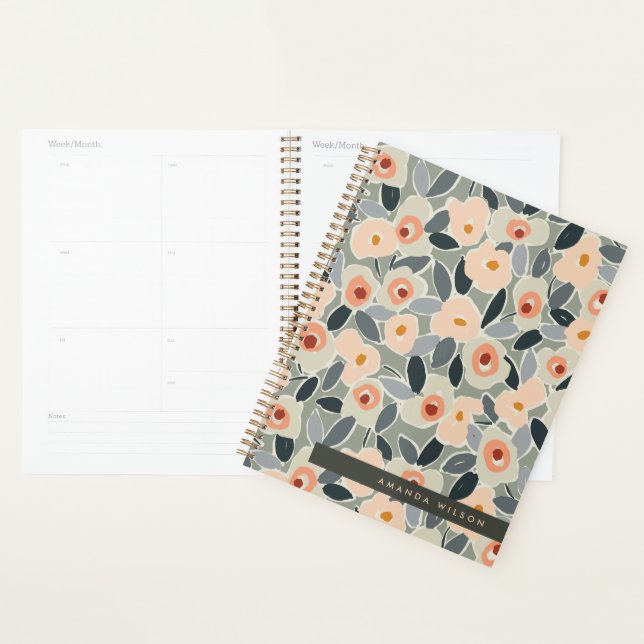 Agenda Hand-Drawn Bold Inky Floral Pattern- Sunlit Meadow (Exibição)